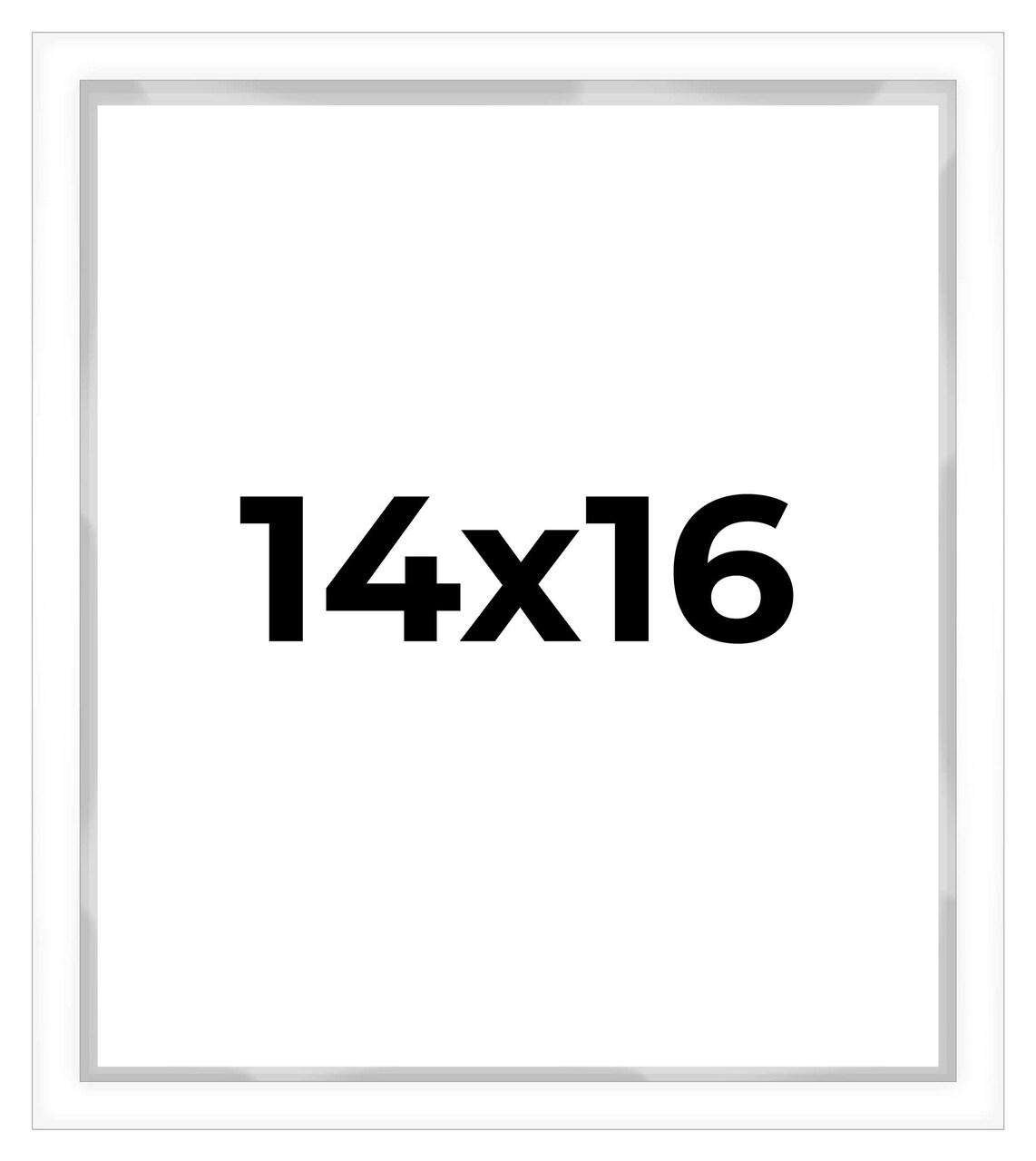 14x16 Shadow Box 3/4" Depth White Picture Frame - UV Acrylic, Backing, Hanging Hardware